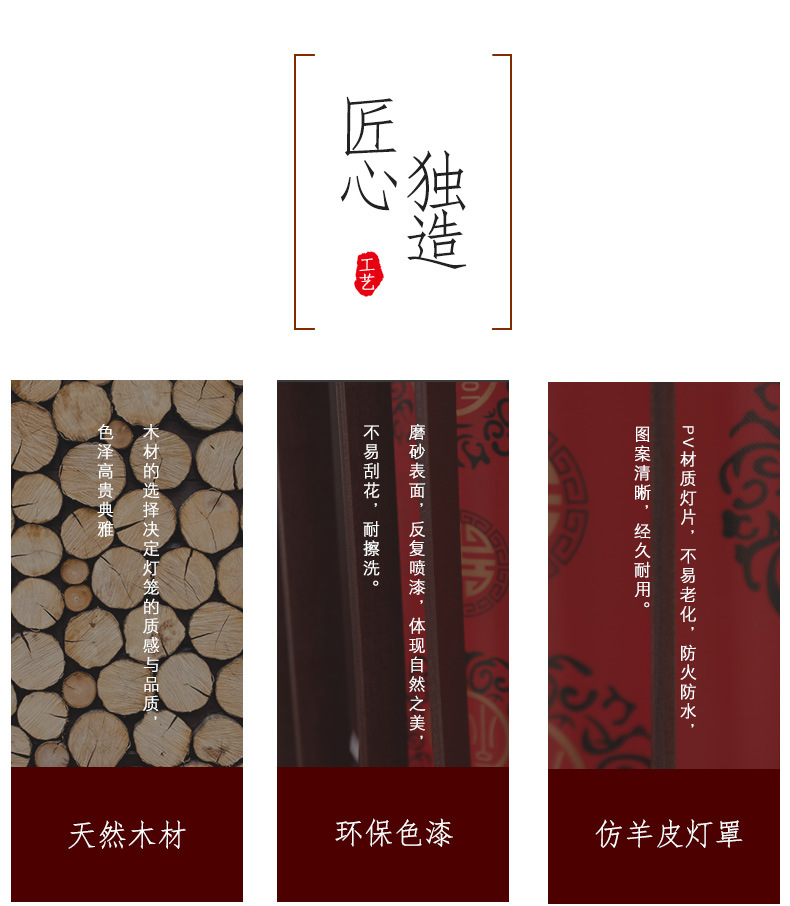 Solid wood rotating lanterns for living room, balcony and tea house decoration, imitation classical electric lanterns, Chinese-style chandeliers, wooden palace lanterns pic 3