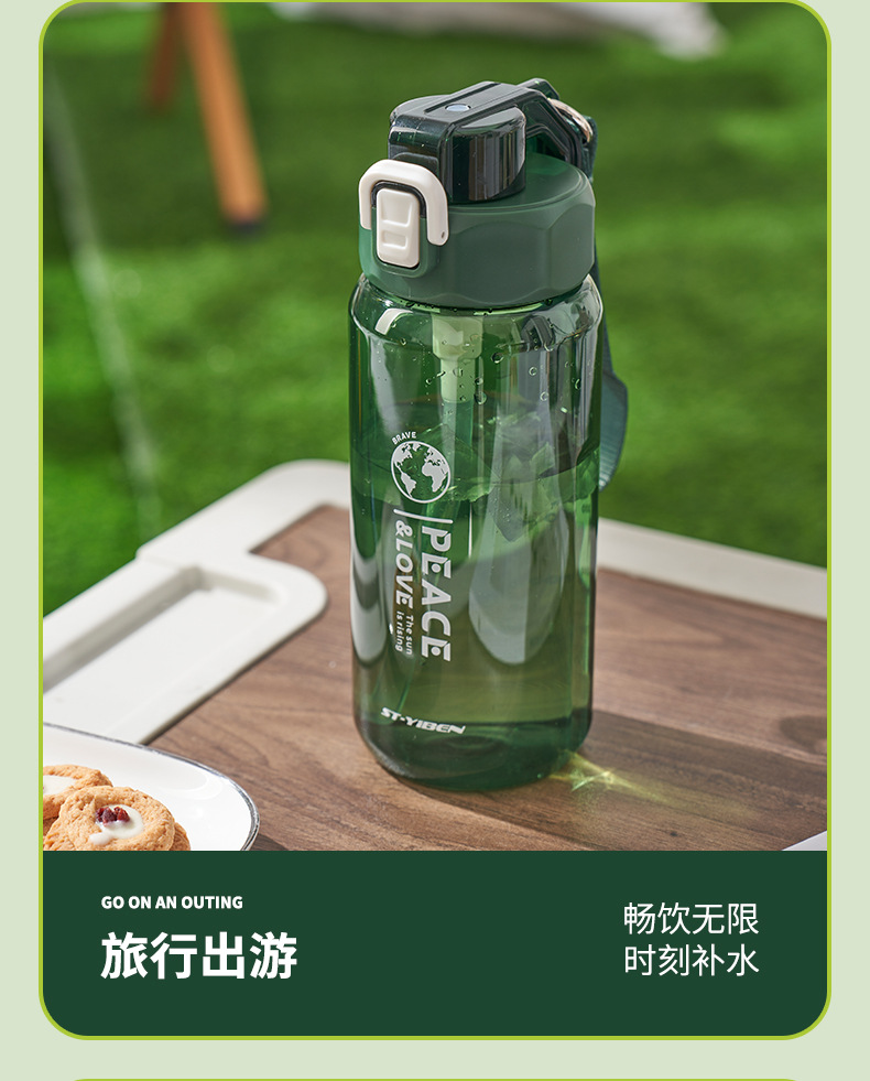 亿本克利太空运动杯弹跳盖大容量塑料水杯双饮吸管通用便携提手杯详情13