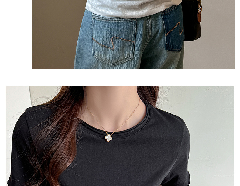A new Korean-style small round neck, high-end design, off-the-shoulder short-sleeved T-shirt for women, versatile, loose snowflake cotton, slimming top pic 20