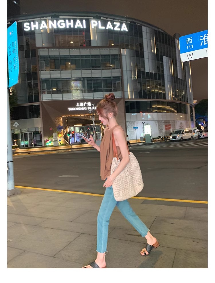 葡萄妈夏季新款度假风金属夹脚气质方头草编织套趾凉拖鞋女外穿详情49