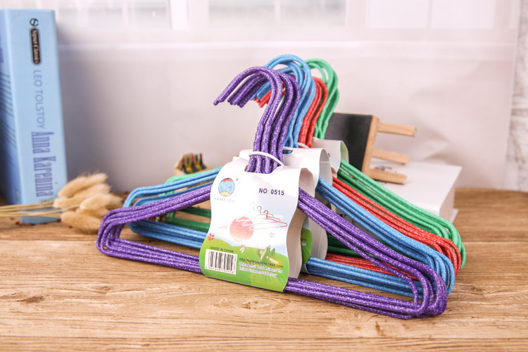 家用儿童款晒衣晾衣挂衣架 宝宝衣架儿童衣撑包塑铁丝衣架详情2