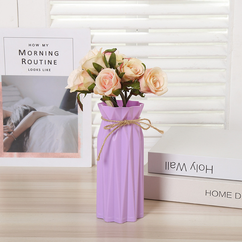 Plastic vases, Nordic-style creative living room ornaments, home flower arrangements, pe imitation porcelain dry vases, factory in stock and wholesale pic 8