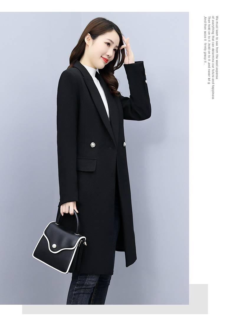 High-end woolen coat for women, mid-length, 2021 autumn/winter new style, fashionable and elegant, a slimming and form-fitting woolen coat for socialite pic 16