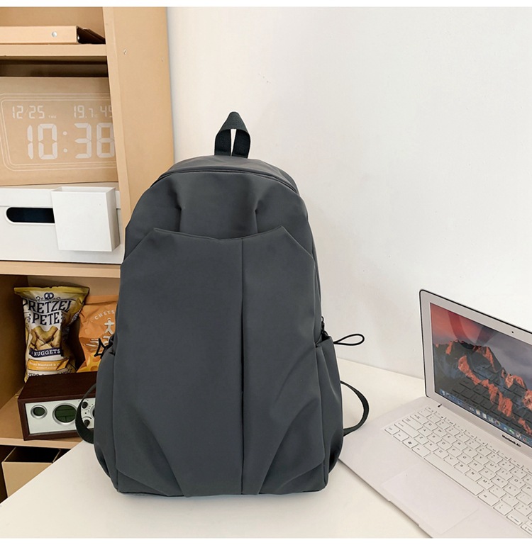 2024新款大容量纯色简约百搭时尚初高中生电脑包大学生双肩背包详情28
