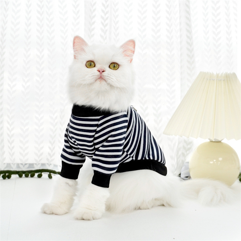 Pet autumn and winter warm striped sweatshirts, Teddy bichon Frise dog and cat clothes, small and medium-sized dog manufacturer wholesale supplies pic 12