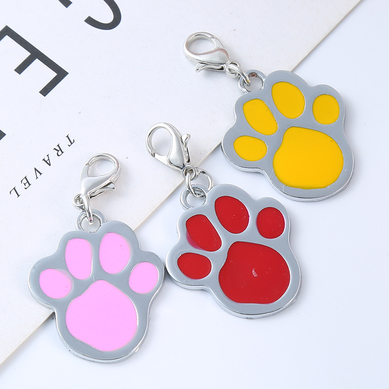 Cross-border best-selling pet dog brand 8-color footprint pet jewelry pendant, anti-loss engraved dog pendant, pet accessory pic 2