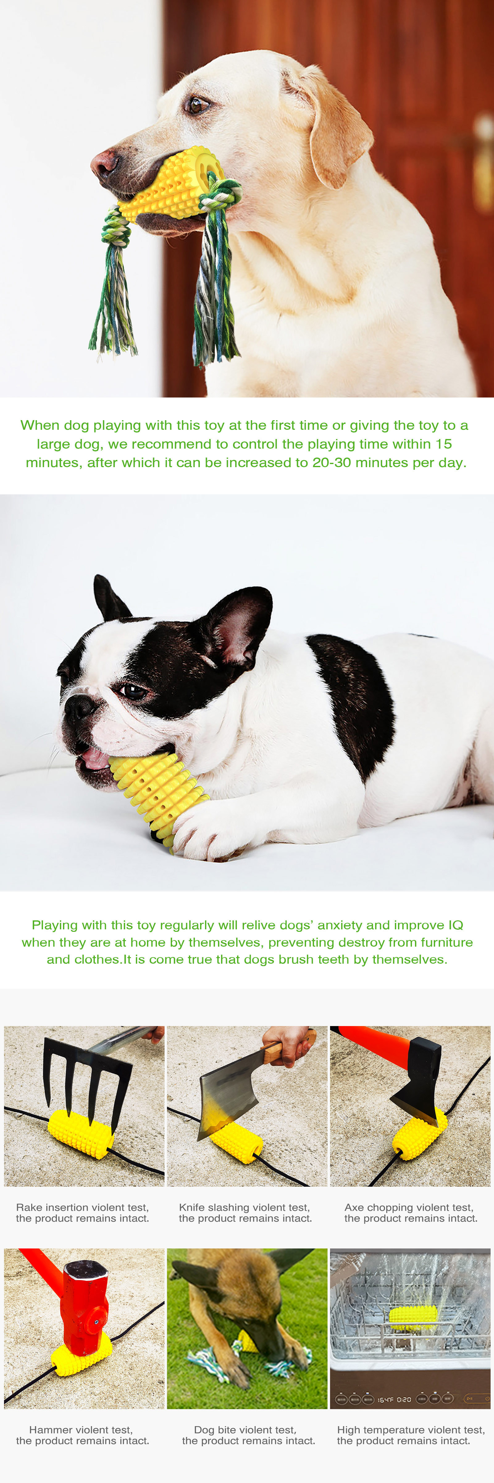 Amazon cross-border dog teething sticks, cotton ropes, corn chewing dog toys, floating dog toothbrushes, pet supplies pic 21
