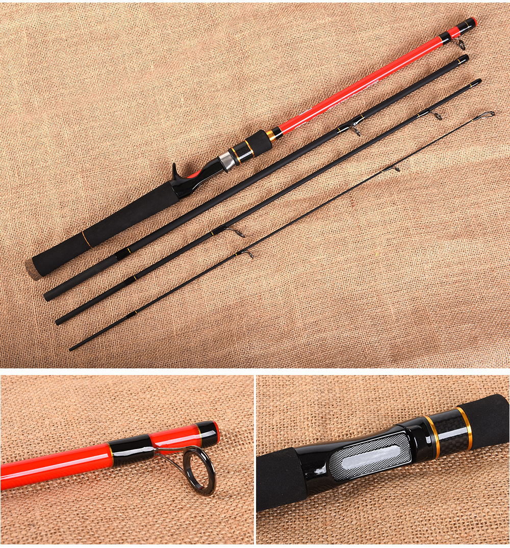 27874 LEO/ Leou [Four-Section Carbon Lull Rod] High-carbon thunder perch fishing rod, Ultra-short retractable lure rod pic 19
