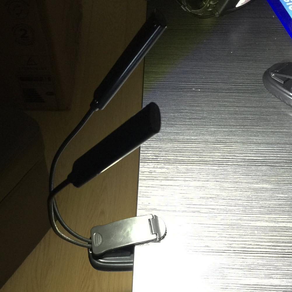 Dual-head book lamp with multi-angle adjustable battery type lighting pic 5