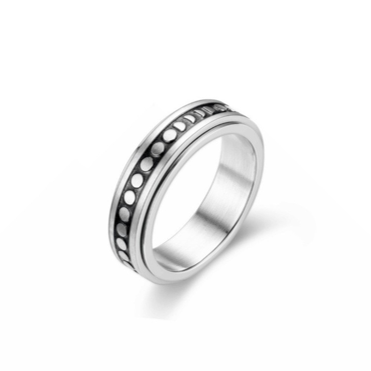 Cross-border Amazon bestseller titanium steel rotating ring, star and moon stress-relieving and anti-anxiety ring, European and American accessories/Chinese trend products pic 45