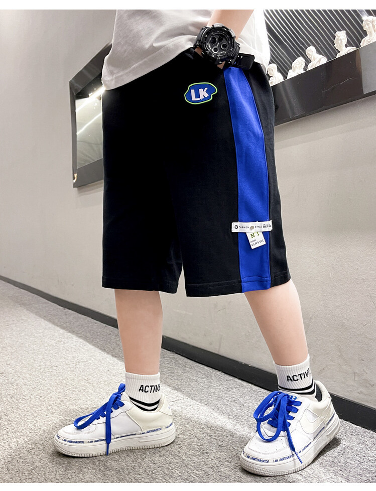 The 2022 new summer loose and stylish cotton capri shorts for boys are a trend of casual summer pants for middle-aged children pic 28