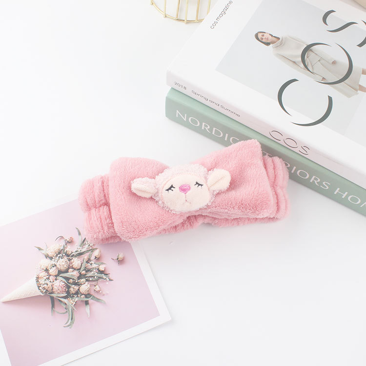 Nuevos productos adorable cartoon peluche arcos aros de pelo accesorios de pelo minimalista lavado facial máscara corset hair band straightlot pic 7