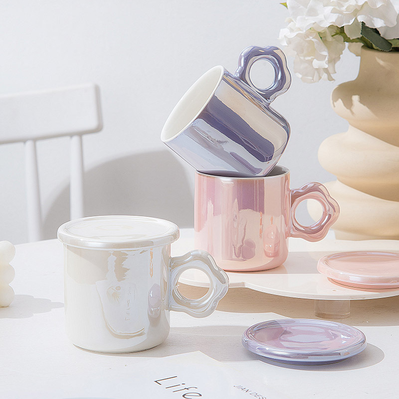 Creative flower ceramic cups, niche high-end coffee cups, light luxury mugs, water cups with high appearance standards, camellia cups as gifts pic 6