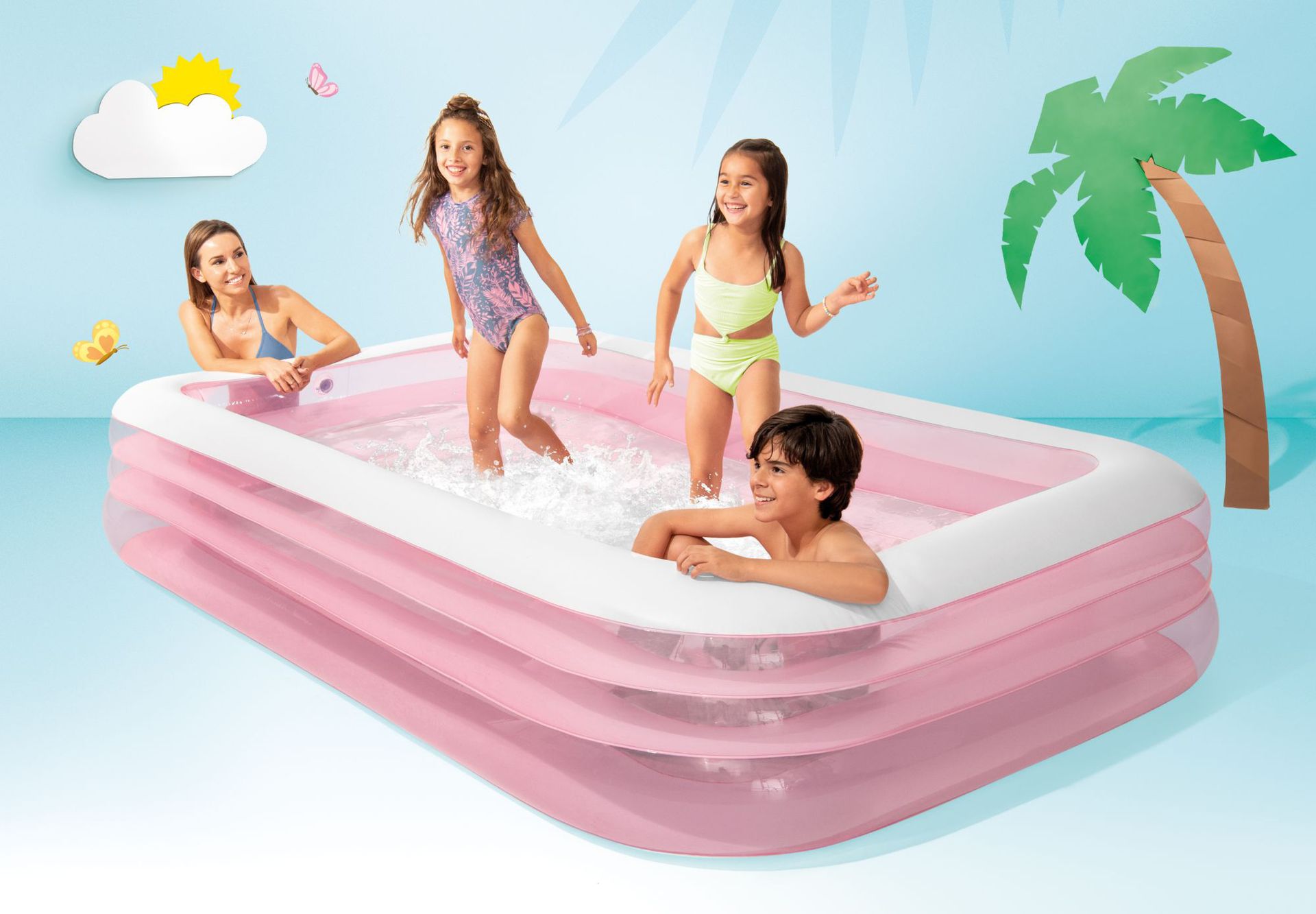 INTEX inflatable swimming pool for children, home, family, kids, adults, large outdoor yard pool, baby bath pic 2