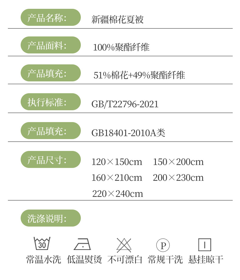 2024新款A类爆款直播棉花夏被空调被学生宿舍单双人可机洗夏凉被详情14