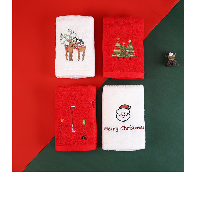 Futian cotton towels can be embroidered, are absorbent and soft, and are cute Christmas gifts. They can be pre-ordered in a matching gift box pic 10