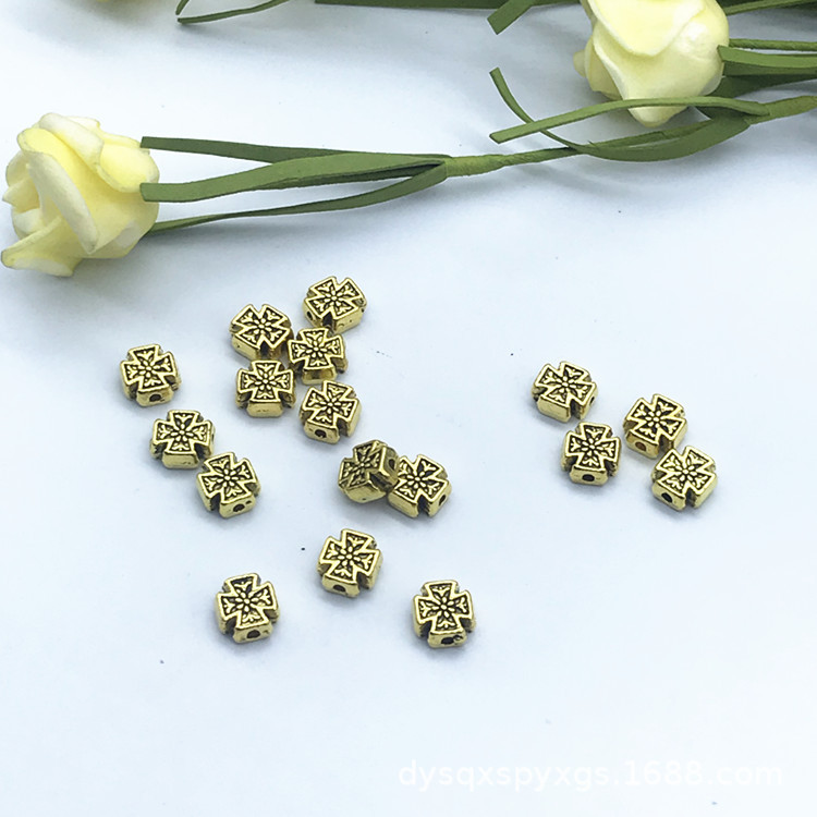 DIY jewelry accessories, bracelets, necklaces, alloy string holes, cross accessories factory direct sales. Colors can be customized pic 2