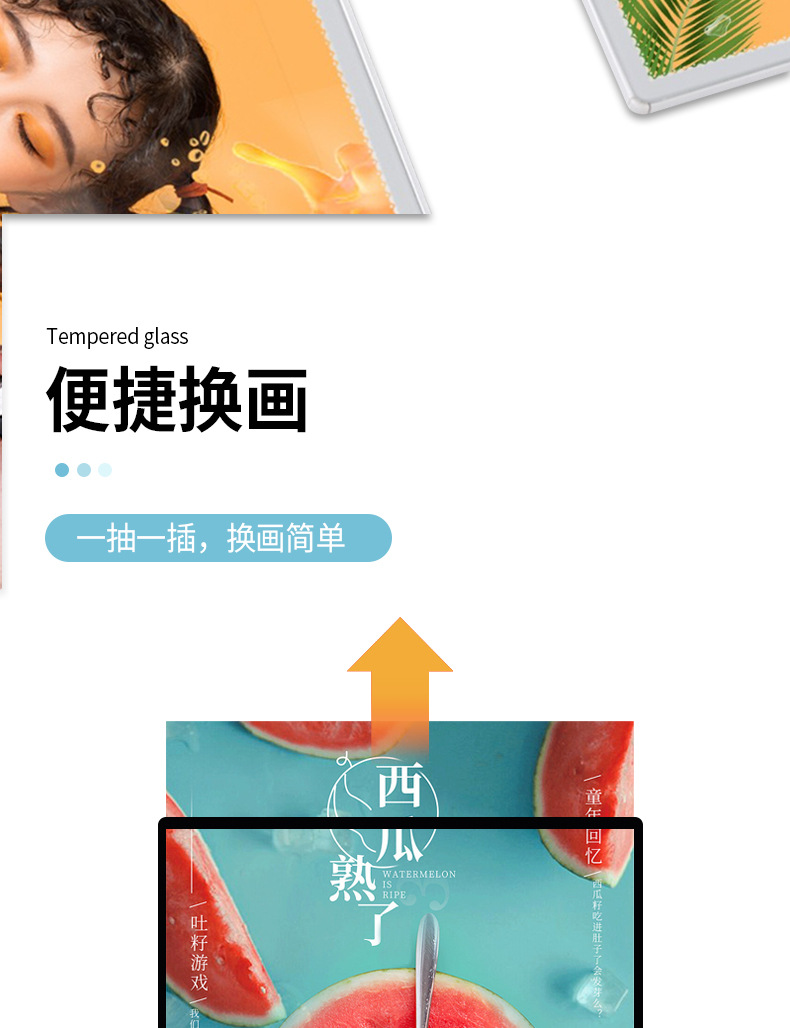 Cross-border wholesale LED pull-out light boxes, led ultra-thin advertising boards, snack bar elevator poster light box processing pic 4
