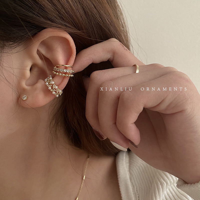 感锆石珍珠耳夹无耳洞气质耳骨夹复古耳饰耳骨夹2022年新款潮详情32