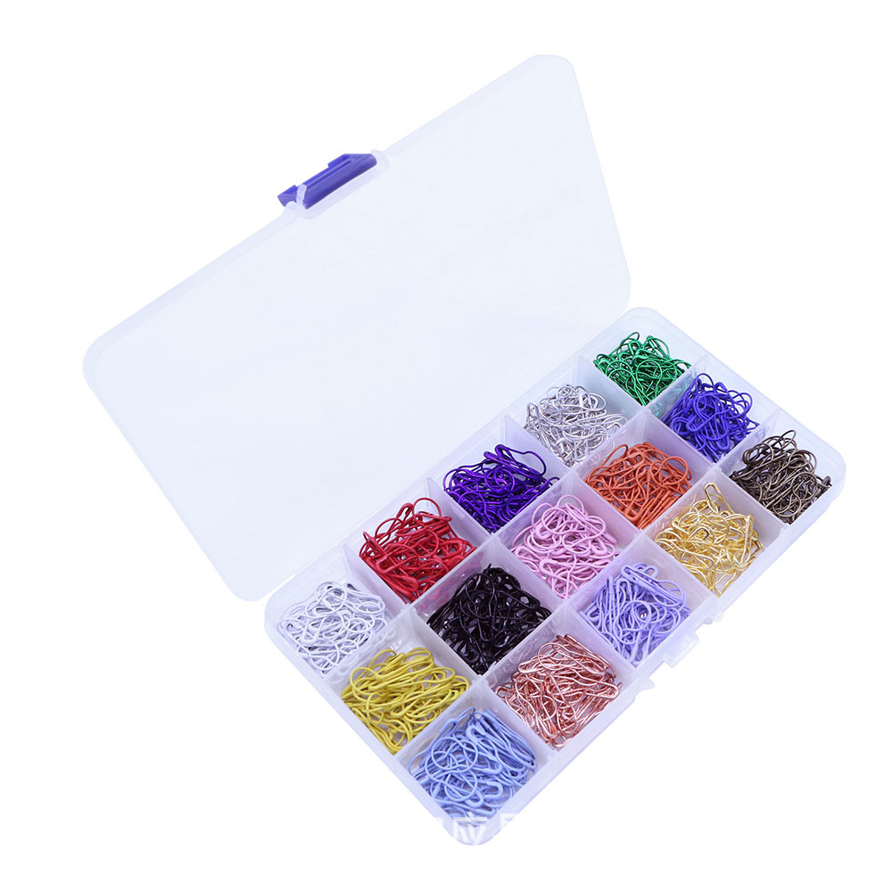 15色450枚透明盒装葫芦别针套装 服装吊牌彩色安全别针工厂批发详情6