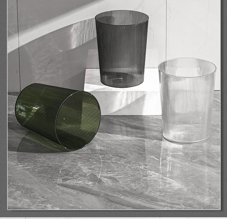 Wholesale of creative bathroom ins style, high appearance level, large kitchen household trash cans, transparent plastic trash cans pic 7