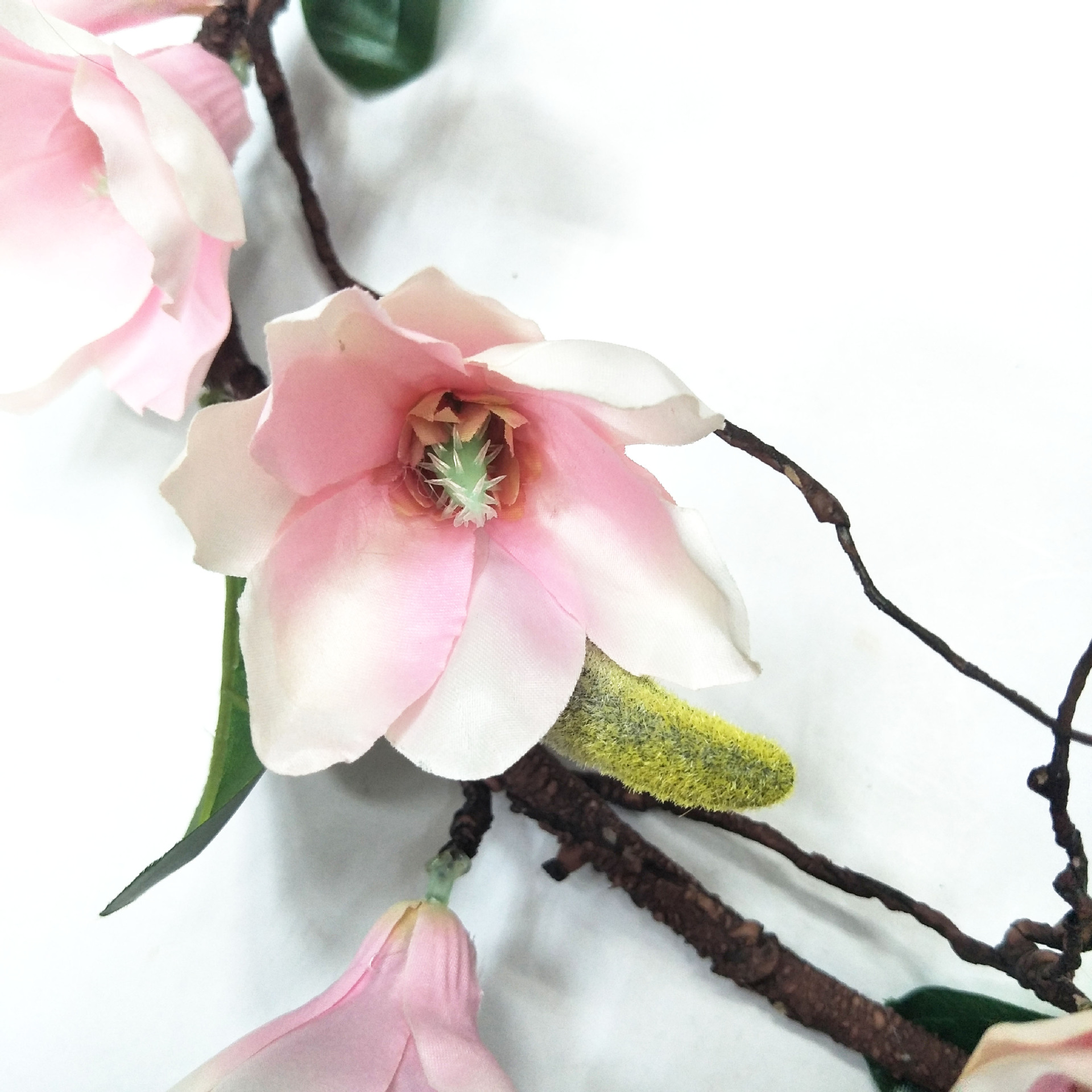 Artificial magnolia vine, artificial magnolia wedding and home decoration artificial flower factory direct sales, foamed branch shaped tree vine pic 6