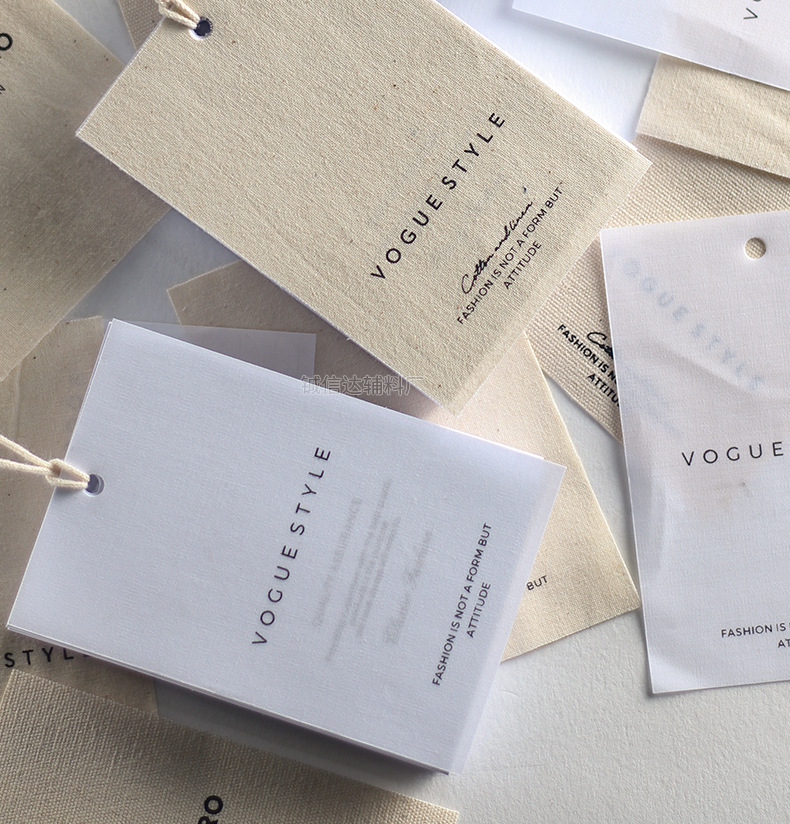 棉麻吊牌定 做LOGO高端女装帆布挂牌定 制衣服丝网印标签制作商标详情35