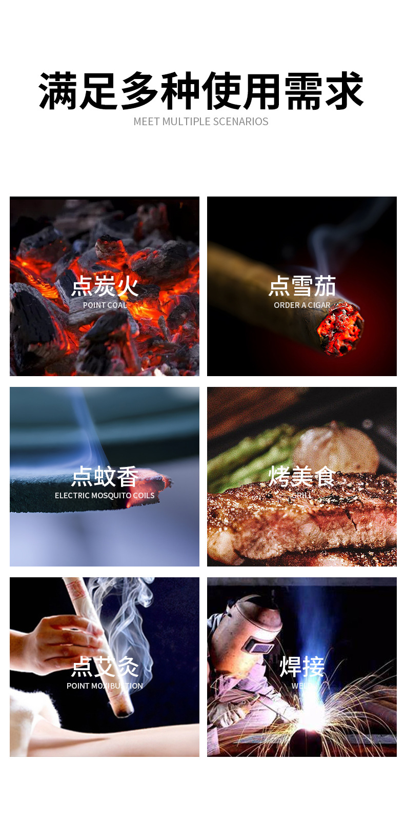 Simple moxibustion windproof lighter, cigar red mini compact high-temperature resistant creative inflatable Wenzhou lighter pic 14