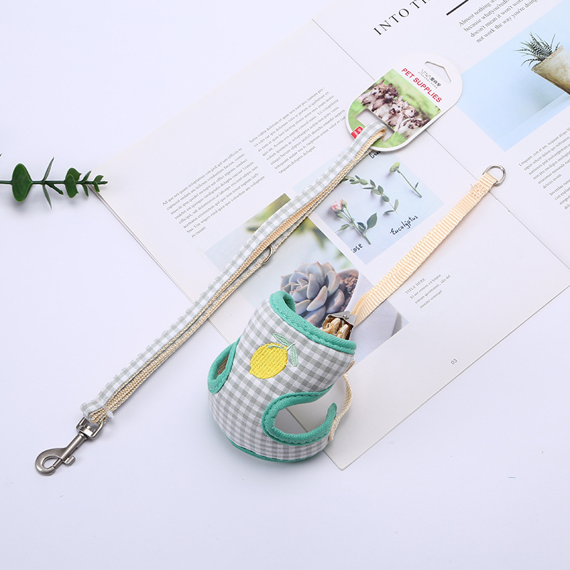 Pet cats and dogs, fruit lace-up, belly band, chest and back anti-escape, breathable and adjustable vest type leash, cross-border pic 9