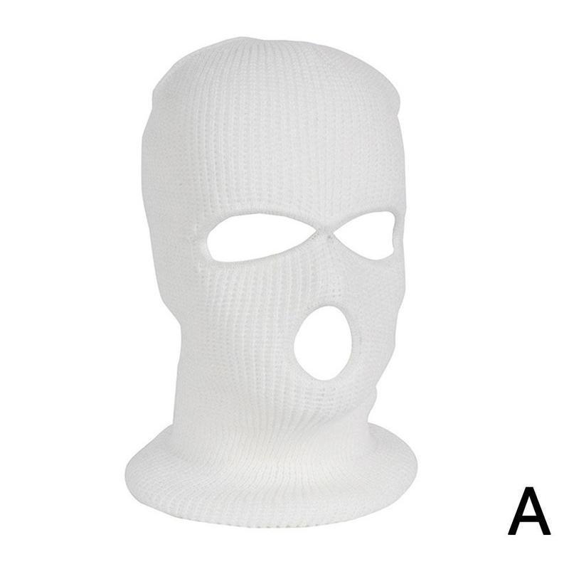 Winter gold coin needle three-hole knitted cap, candy-colored woolen cap, outdoor cycling windproof face mask cap pic 2