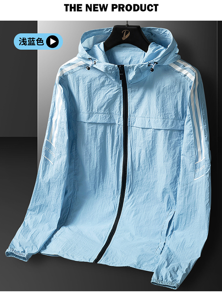 Sun protection clothing for men, ice silk trendy, ultra-thin, breathable, summer sports, UV protection, large-sized coat, skin care clothing for men, jacket for men pic 9