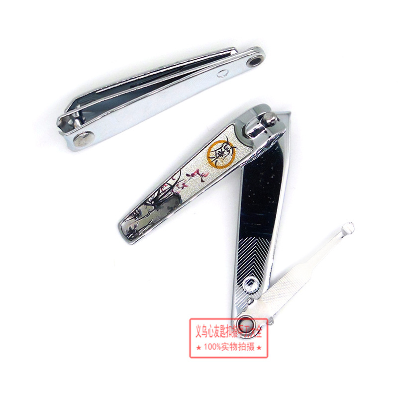中国风梅兰竹菊胶面指甲钳 恒劲达0818大号平口滴胶指甲钳剪批发详情7