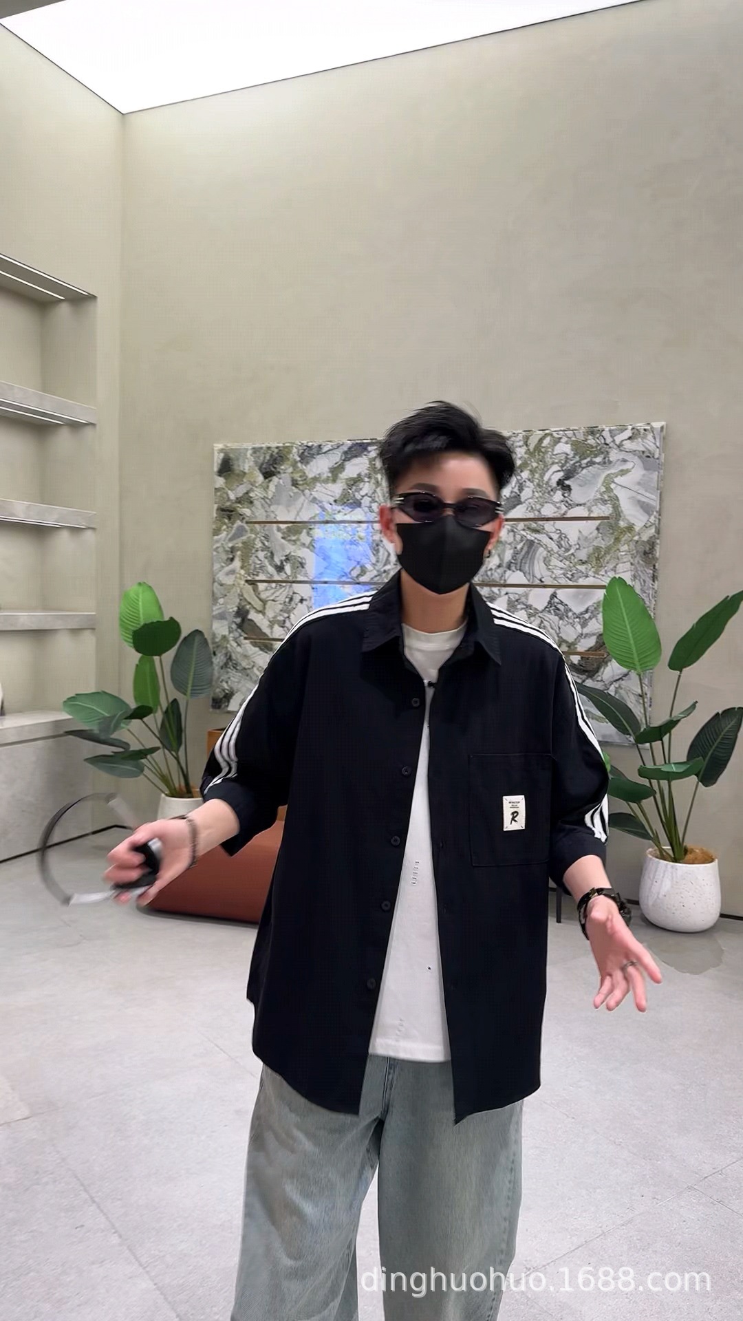 衬衫男士夏季潮流五分袖衬衣男装帅气短袖上衣服薄款七分中袖寸衫详情9