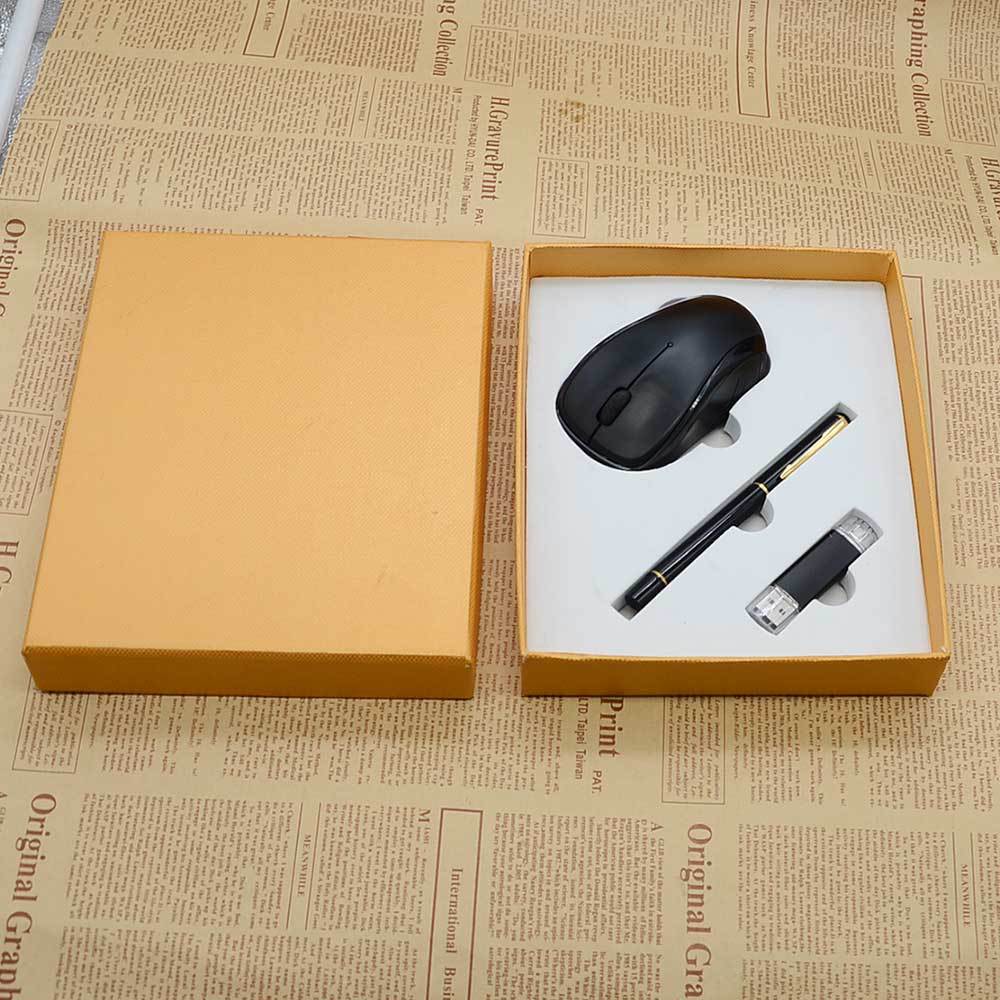 Customized wireless mouse set company LOGO signature pen with mouse USB business office gift set pic 4