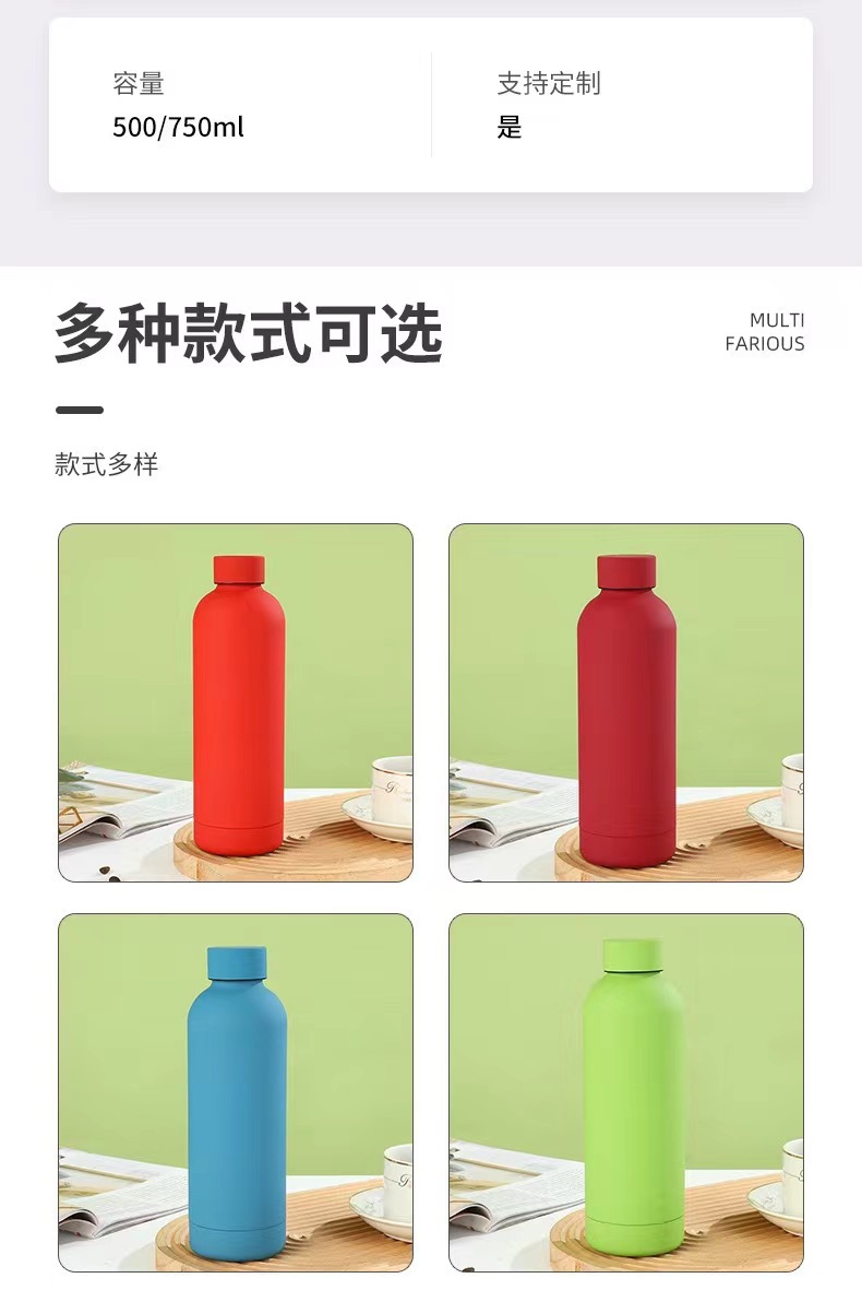 跨境美式简约时尚304不锈钢车载直身便携小口瓶橡胶漆保温杯批发详情3