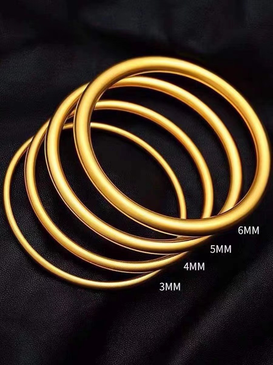 古法传承手镯女仿真黄金正品实心越南沙金素圈不掉色福牌手链首饰详情13