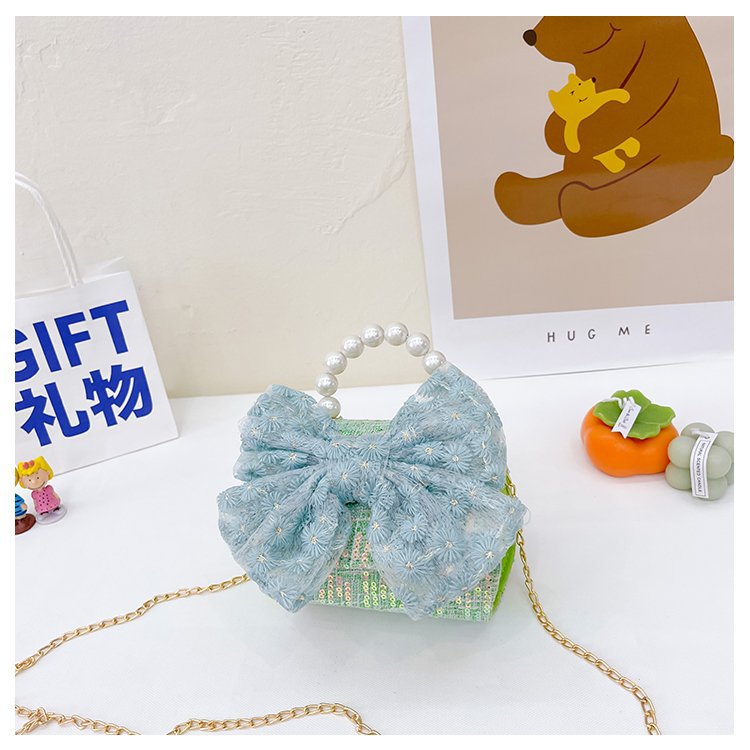 可爱女童斜挎包小香风时尚儿童手提斜背包包公主淑女珍珠包单肩包详情96