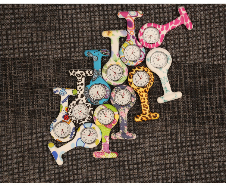 Silicone nurse watch, water transfer printed silicone nurse watch, color nurse watch, gift watch pic 6