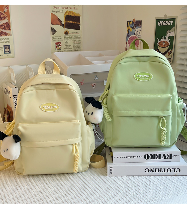 书包男高中生日系简约大容量新款双肩包女初中大学生百搭电脑背包详情18