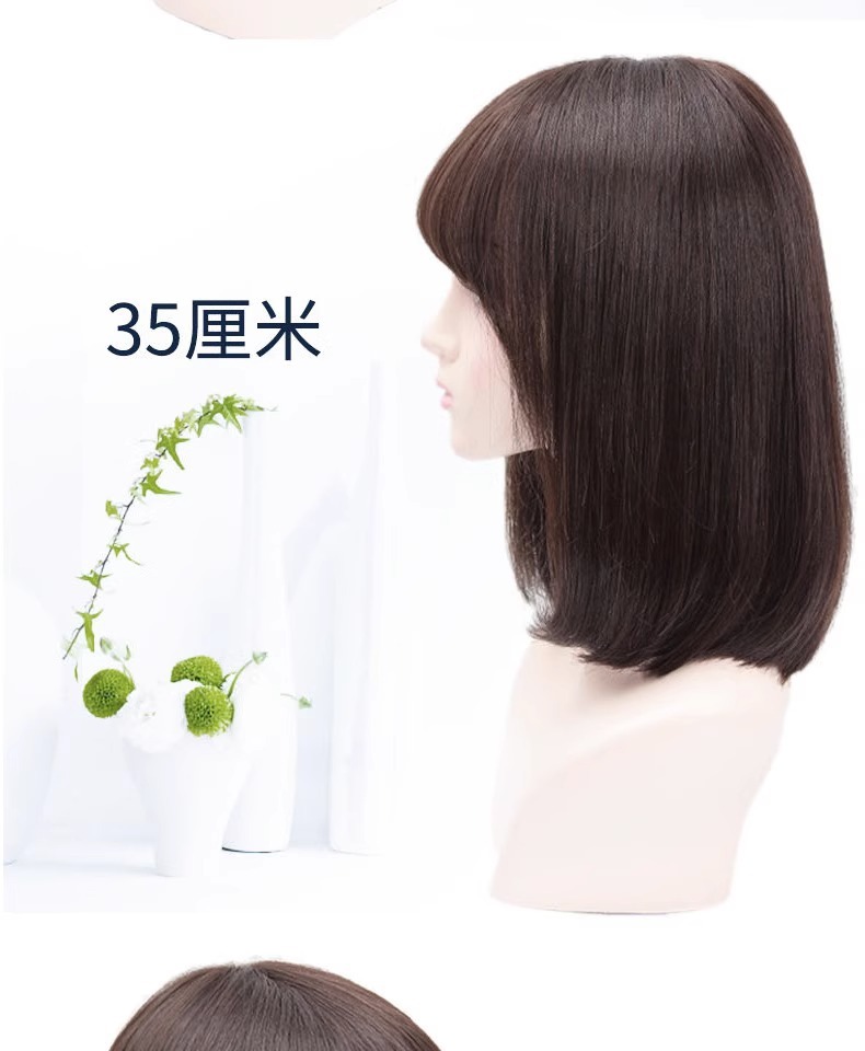 Wig for women, long straight hair, full head cover style, real hair strands, real hair, collarbone, full real, natural, round face, wavy, in stock pic 13