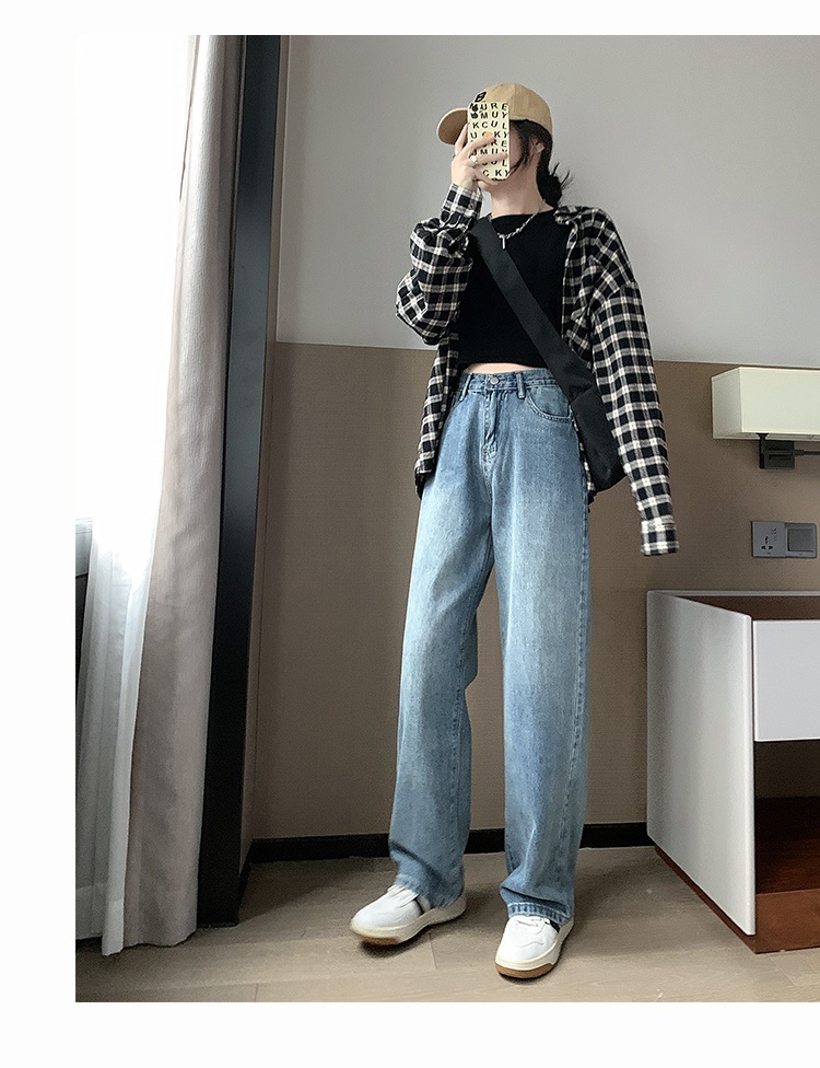 高腰阔腿牛仔裤女2022年夏季薄款显瘦百搭垂感直筒拖地裤子辣妹潮详情20