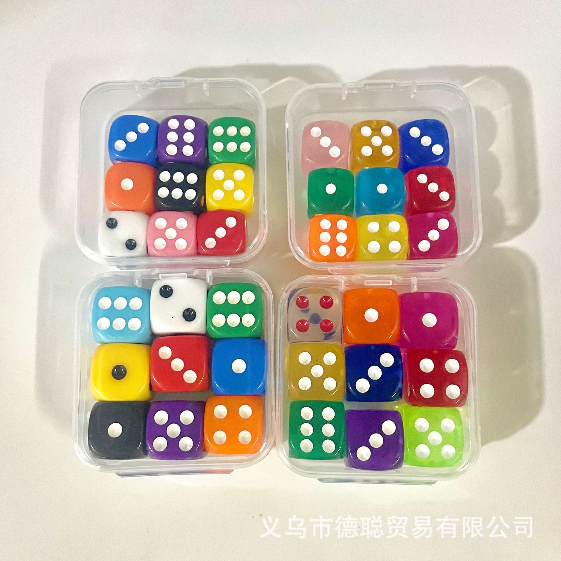 盒装9粒14mm16m实色透明9粒盒装骰子色子投子筛子详情2