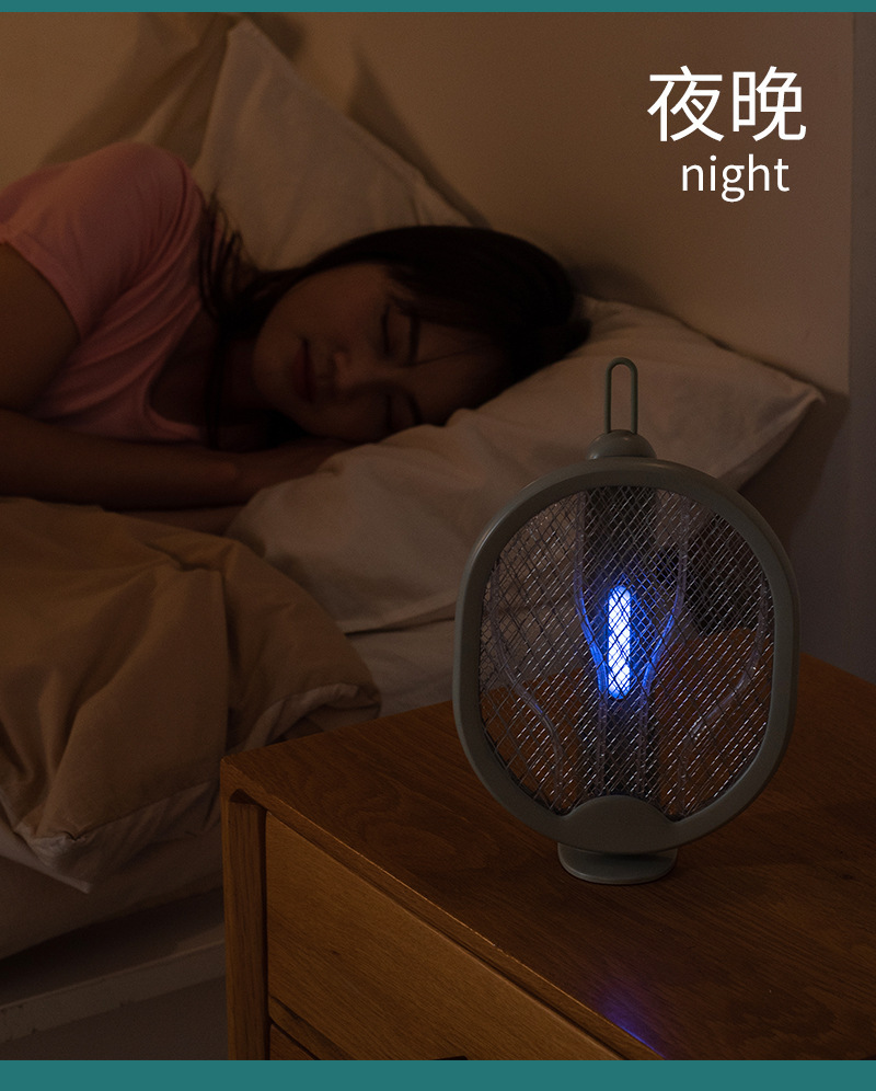 P10电蚊拍 电击折叠灭蚊拍灭蚊器充电式手持桌面家用二合一诱蚊灯详情22