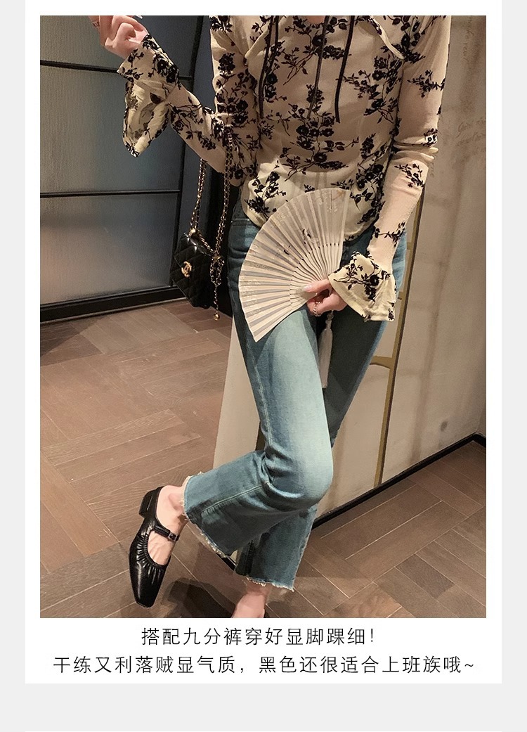 羊皮版葡萄妈同款法式银色方头芭蕾鞋女包头半拖鞋夏外穿粗跟凉拖详情34