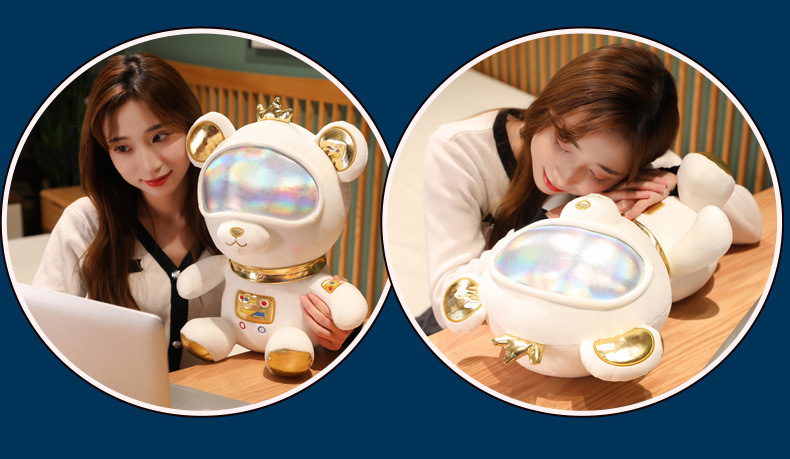 抖音同款太空熊公仔毛绒玩具冰宇航熊墩墩女生礼物床上长抱枕靠垫详情10