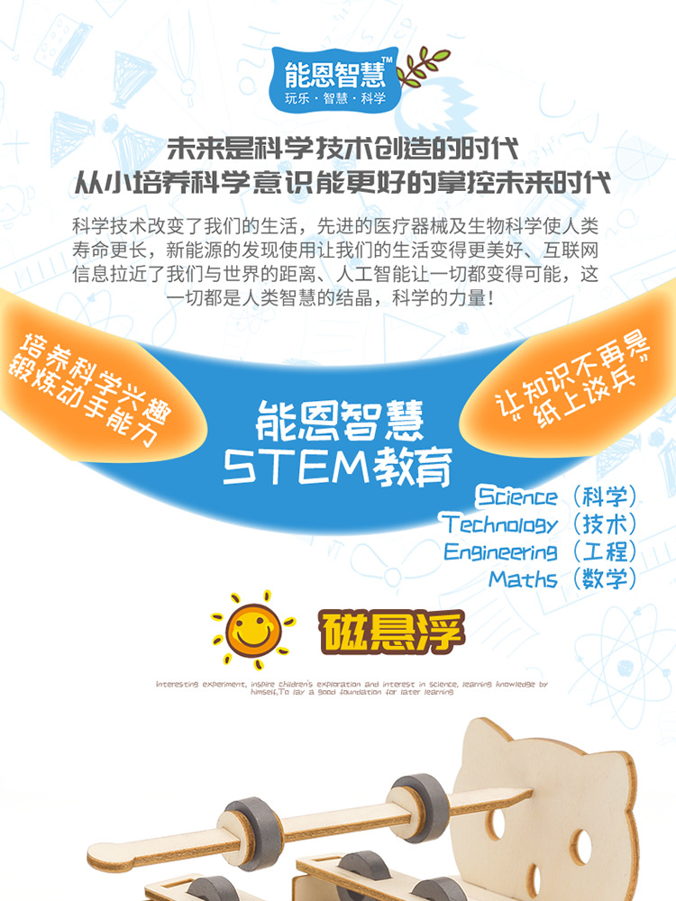 Primary school science and technology small handicrafts, DIY magnetic levitation science experiment equipment, educational steam learning AIDS pic 11