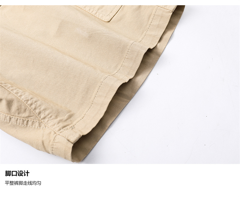 OLA 美式复古男士休闲水洗工装裤五分裤简约多袋百搭潮流设计感详情23