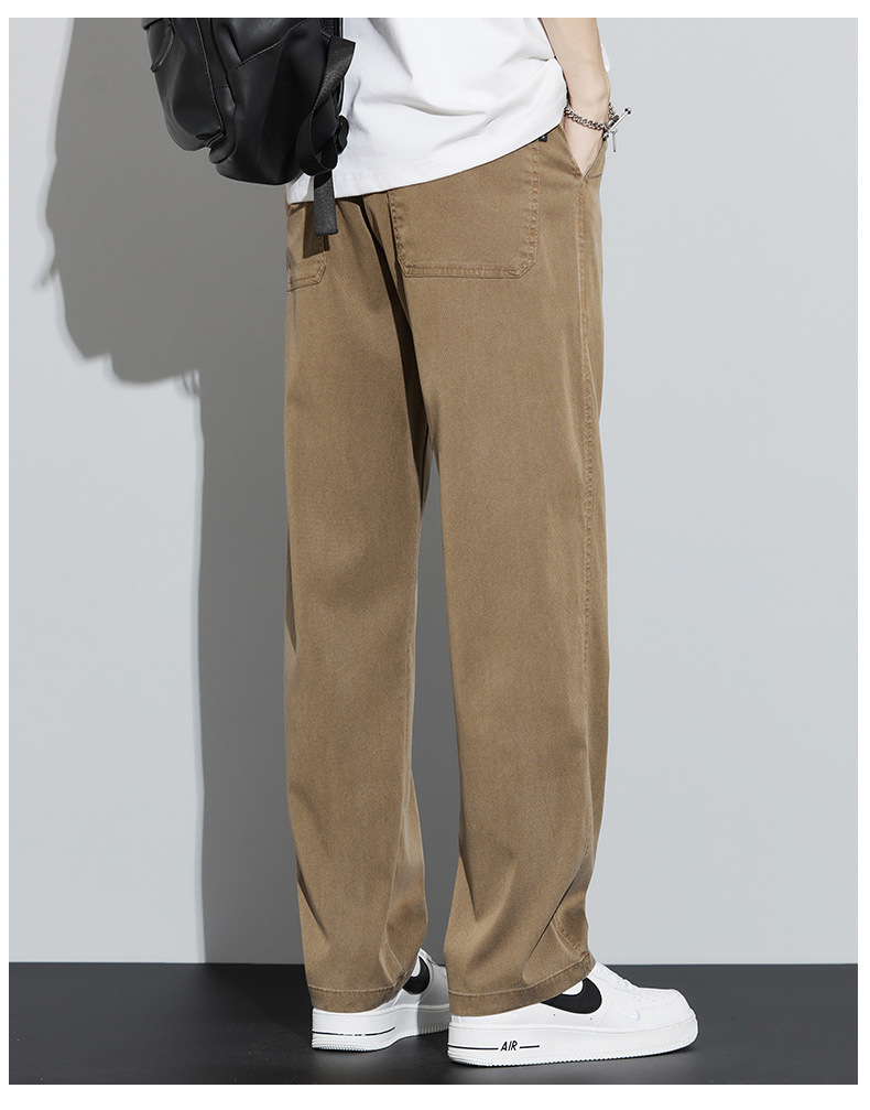 男士牛仔裤夏季薄款2024年新款宽松紧腰直筒学生阔腿冰丝休闲长裤详情26