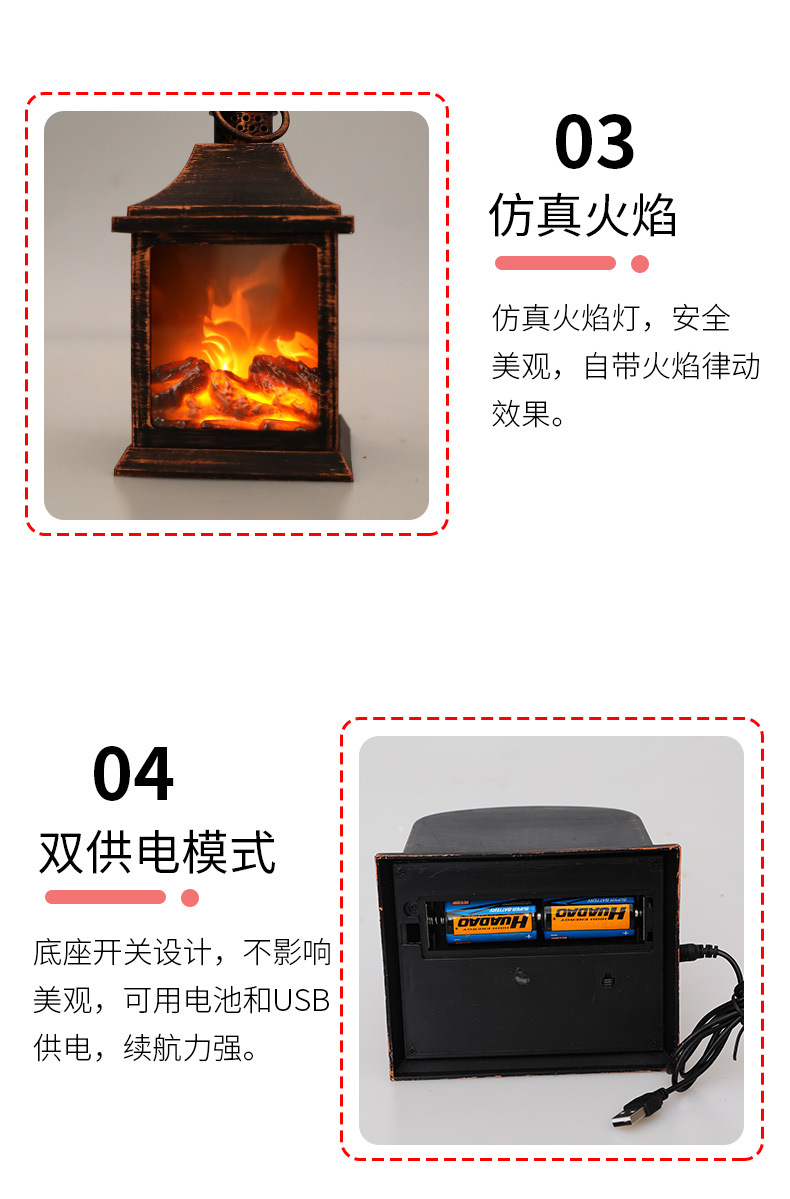 Christmas fireplace lights, firewood, wind lights, bar, home, table, scene arrangement, fireplace lights, window display decoration props pic 6