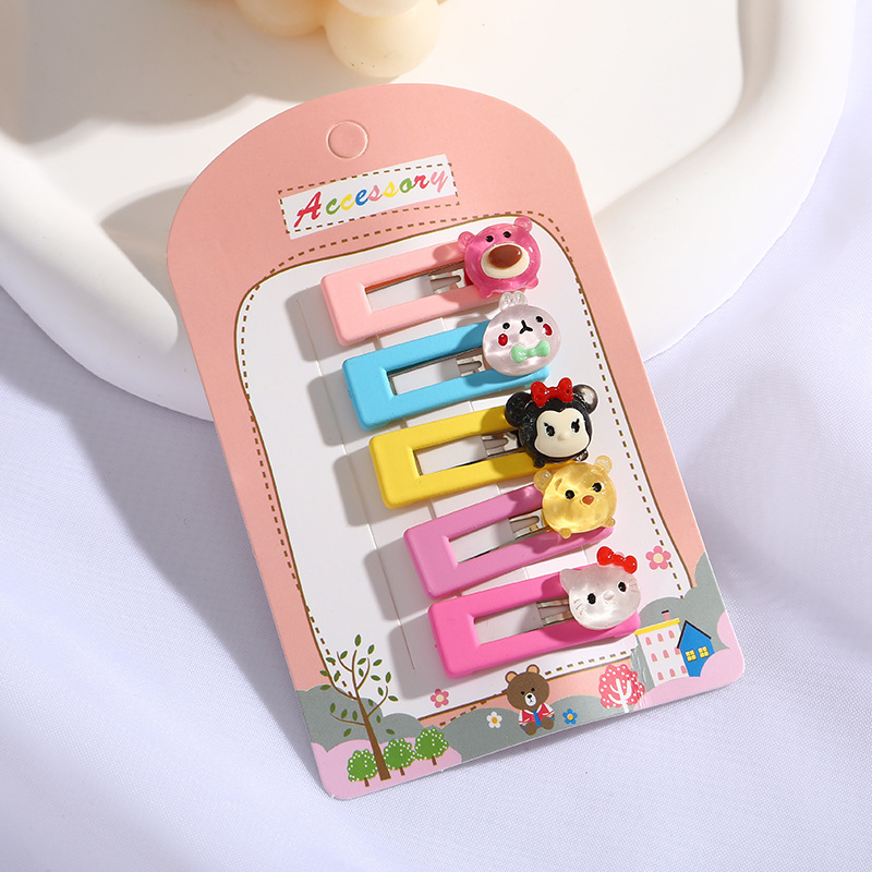 女童彩色多巴胺BB夹宝宝可爱小熊爱心卡通后脑勺碎发夹女孩刘海夹详情6